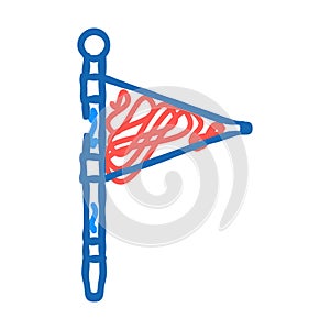 flag red pointer map location icon doodle illustration