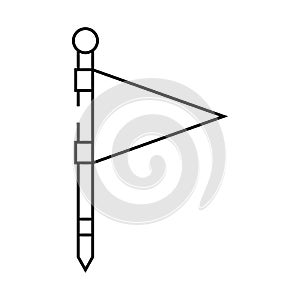 flag red pointer map location line icon vector illustration