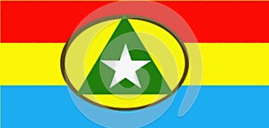 Glossy glass flag of Republic of Cabinda photo
