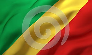Flag of Republic of the Congo blowing in the wind