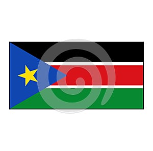 Flag of Republic of South Sudan Vector Rectangle Icon Button for Africa Concepts.