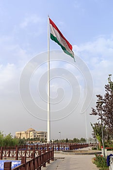 Flag of the Republic of Tajikistan. Dushanbe