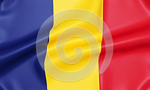 Flag of Romania, 3d rendering