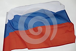 Flag of Russia. Fabric in wind. Official flag of Russian Federation