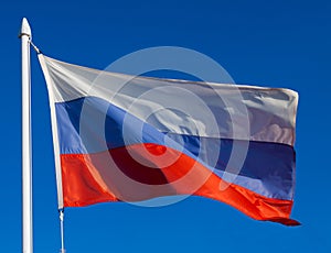 Flag of Russia in flight