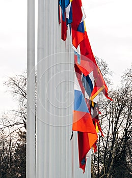 Flag of Russia flying half-mast at Council of Europe building
