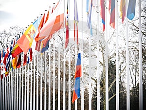 Flag of Russia flying half-mast at Council of Europe in Strasbou