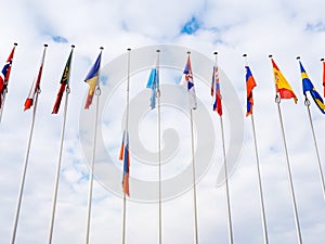 Flag of Russia flying half-mast at Council of Europe in Strasbou