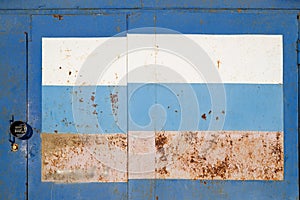 Flag of Russia, painted on old rusty gate