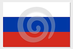 Flag of Russia. Russian national symbol in official colors. Template icon. Abstract vector background