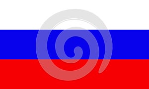 Flag of Russia. Russian national symbol with official colors: white, blue and red. Vector illustration