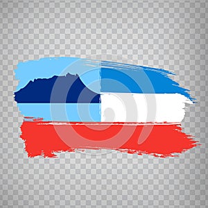 Flag Sabah  brush strokes. Flag  State Sabah  of  Malaysia on transparent background for your web site design, app, UI. Malaysia.