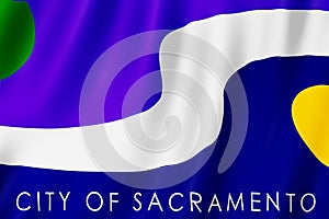 Flag of Sacramento city, California US