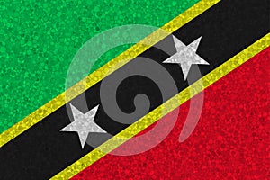 Flag of Saint Kitts and Nevis on styrofoam texture