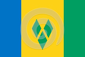 Flag of Saint Vincent and the Grenadines vector illustration photo