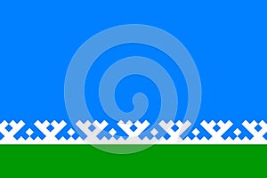 flag of Samoyedic peoples Nenets. flag representing ethnic group or culture, regional authorities. no flagpole. Plane layout,