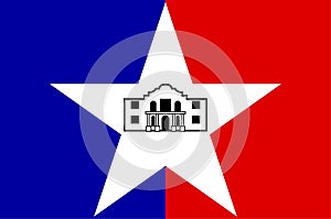 Flag of San Antonio in Texas, USA