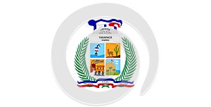 Flag of san lorenzo de tarapaca town in chile vector Illustration photo