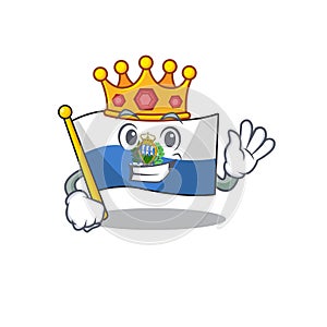 Flag san marino Scroll A stylized of King on cartoon character design