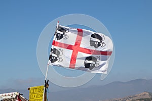 The flag of Sardinia. La bandiera sarda. The Flag of the four M photo