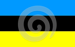 flag of Scandinavian Estonian Swedes. flag representing ethnic group or culture, regional authorities. no flagpole. Plane layout,