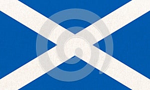 Flag of Scotland. official flag of Scotland on fabric. Scottish official symbol