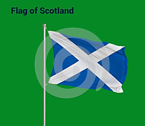 Flag Of Scotland, Scotland flag, National flag of Scotland. Pole flag of Scotland