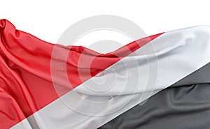 Flag of Sealand isolated on white background with copy space above. 3D rendering