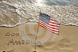 Flag on the seashore