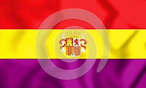 Flag of the Second Spanish Republic. 3D Illustration. photo