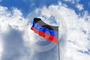 Flag of the self-proclaimed Donets People`s Republic DPR or DNR