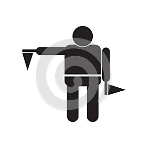 Flag semaphore language icon vector sign and symbol isolated on white background, Flag semaphore language logo concept