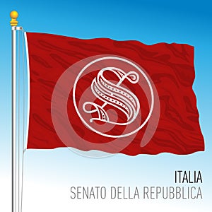 Flag with the Senate of the Republic symbol, Italy photo