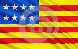 Flag Senyera - pattern is nowadays in the flag of four Spanish a