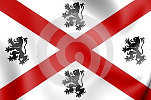 Flag of Seraing Liege province, Belgium. 3D Illustration