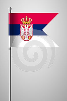 Flag of Serbia. National Flag on Flagpole. Isolated Illustration photo