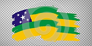 Flag of Sergipe from brush strokes. Federal Republic of Brazil. Waving Flag Sergipe of Brazil on transparent background for your w