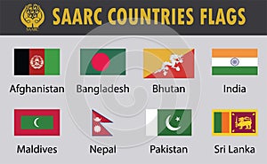 Flag set of SAARC Countries