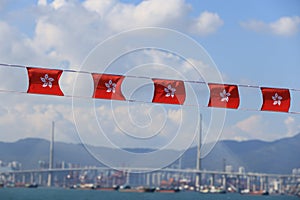 flag set up in the event for celebrating the National Day of the People\'s Republic of China