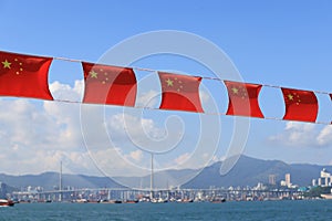 flag set up in the event for celebrating the National Day of the People\'s Republic of China