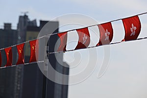 flag set up in the event for celebrating the National Day of the People\'s Republic of China