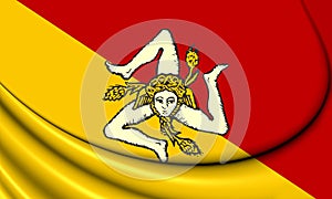 Flag of Sicily, Italy.