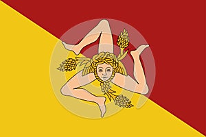 Flag of Sicily vector illustration.