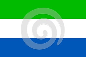 Flag Of Sierra Leone. . Ratios and colors are observed.