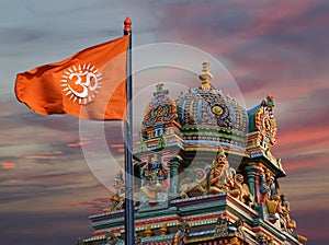 Flag with a sign Om or Aum