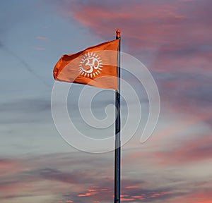 Flag with a sign Om or Aum