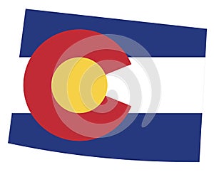 Flag and silhouette of the state of Colorado