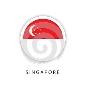 Singapore Button Flag Vector Template Design Illustrator