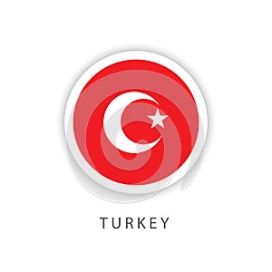 Turkey Button Flag Vector Template Design Illustrator