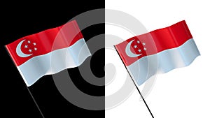 Flag of singapore on white and black backgrounds